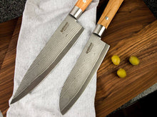 Cargar imagen en el visor de la galería, Cuchillos de cocina Böker Solingen Damascus Olive - Boker Cuchillos